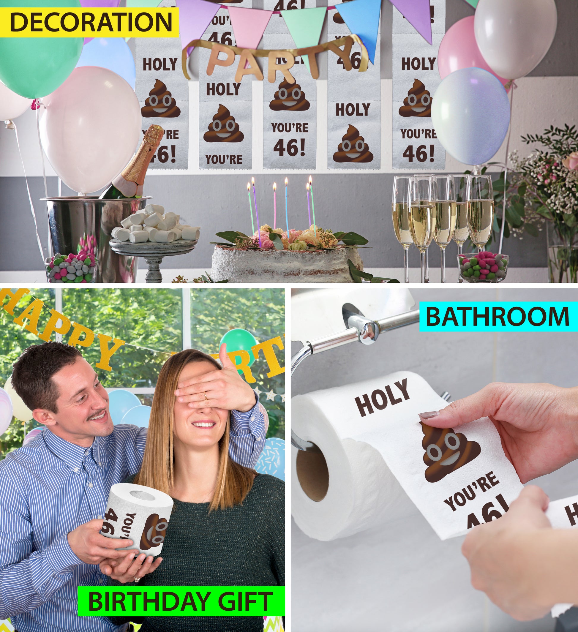 Topi Designer Toilet Paper - Happy birthday