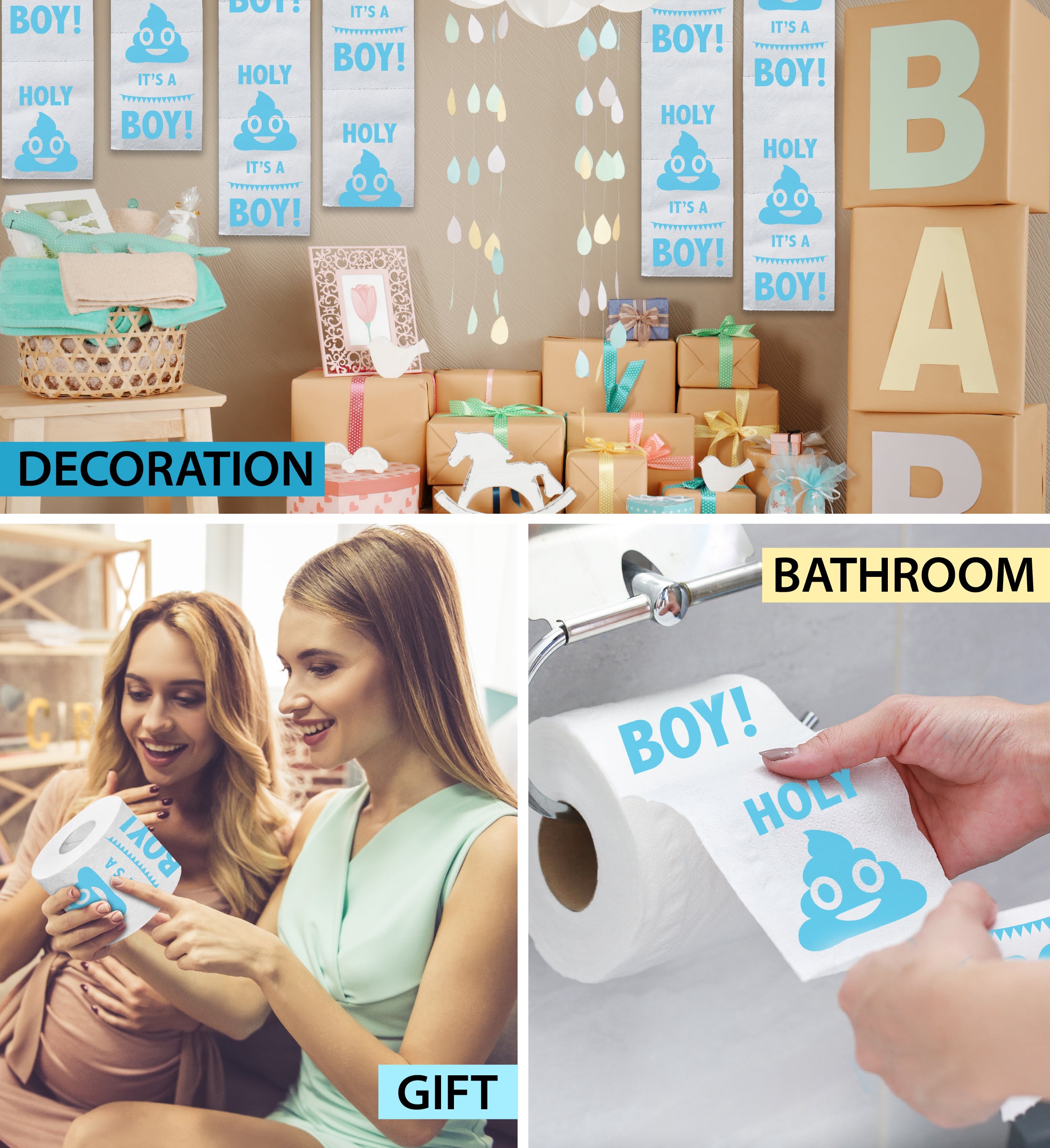 Baby boy discount shower paper products